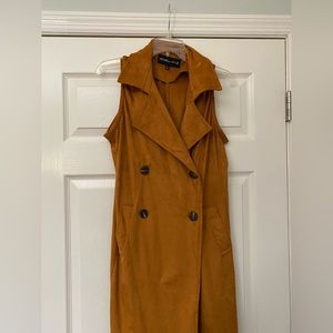 Kendall + Kylie L Boho Californian Soft Faux Suede Sleeveless Dress/Coat/Jacket